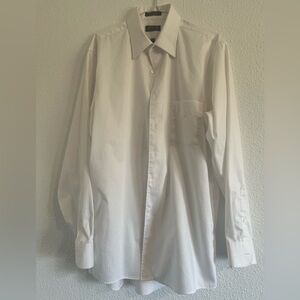 Arrow Men's White Dress Shirt with Subtle Stripe